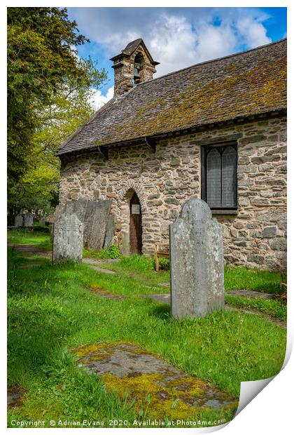 St Michaels Church Betws y Coed Print by Adrian Evans