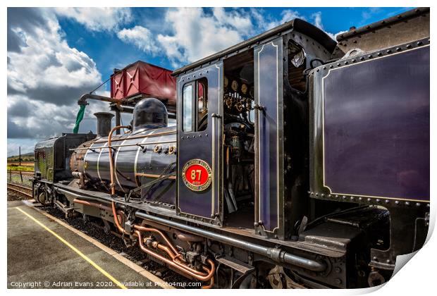 Steam Locomotive  No 87  Print by Adrian Evans