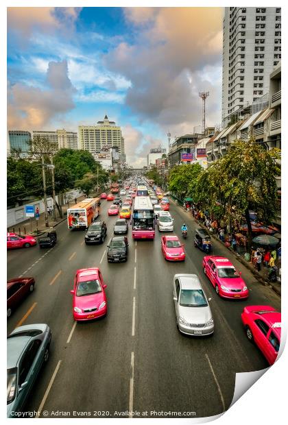 Bangkok Street View  Print by Adrian Evans