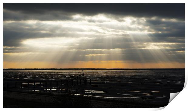 God rays over The Wash Print by Gary Pearson