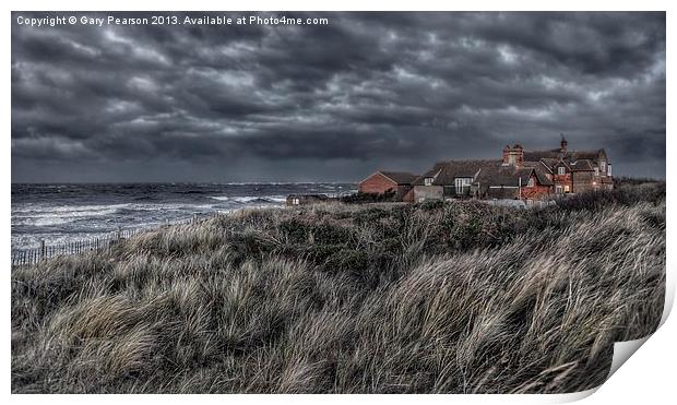 A stormy day at Brancaster Print by Gary Pearson