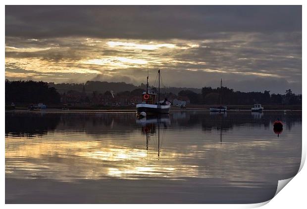 Calm day at Brancaster Staithe Print by Gary Pearson