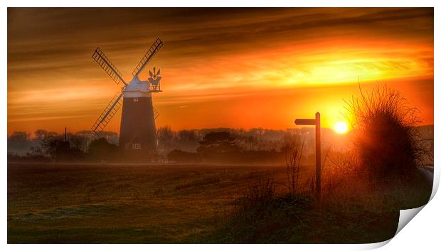 Burnham Overy Staithe windmill #1 Print by Gary Pearson