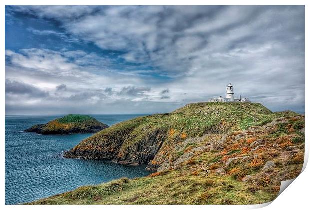 Strumble Head lighthouse Pembrokeshire Print by Gary Pearson