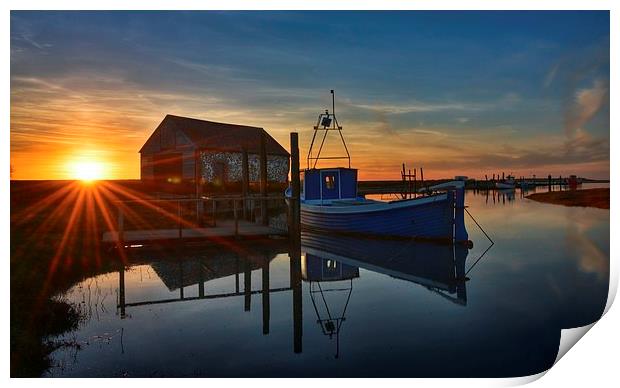 Sunset over the coal barn Print by Gary Pearson