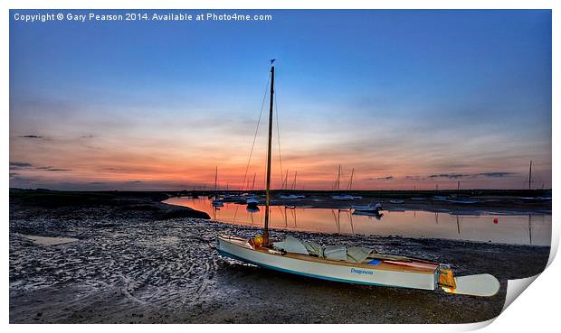  After the sunset Brancaster Staithe Print by Gary Pearson