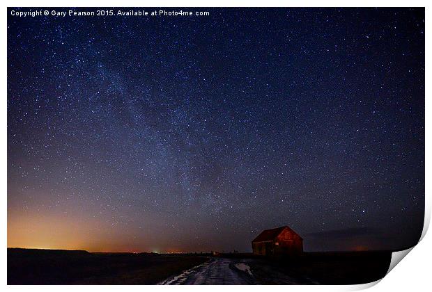  The old coal barn under the Milky Way Print by Gary Pearson