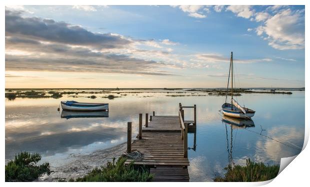 Sunset reflections on the North Norfolk coast (1) Print by Gary Pearson
