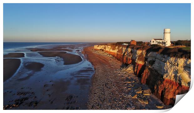 Hunstanton cliffs and lighthouse Print by Gary Pearson