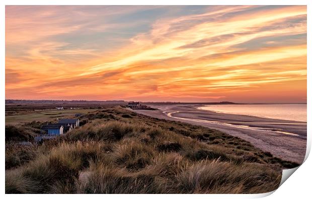 The perfect beach at sunset  - Brancaster in Norfo Print by Gary Pearson