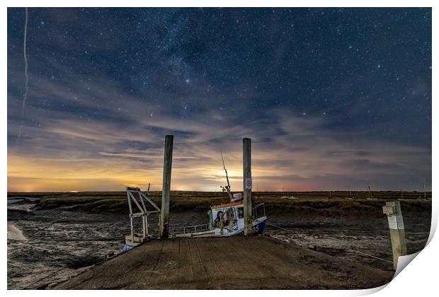 Moored under the stars at Brancaster Staithe  Print by Gary Pearson