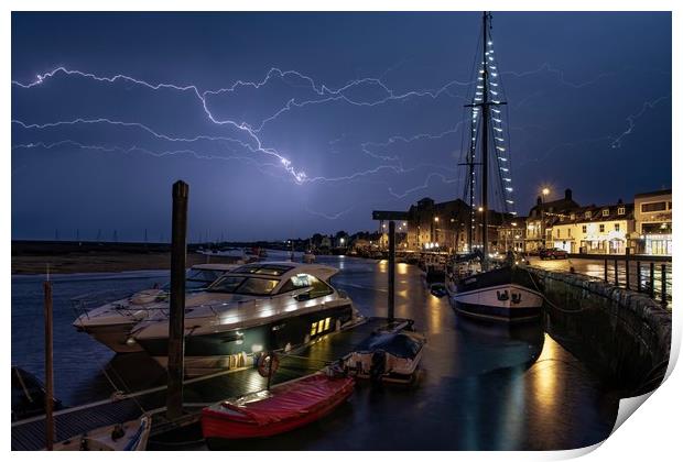 Lightning over Wells-next-the-Sea Print by Gary Pearson