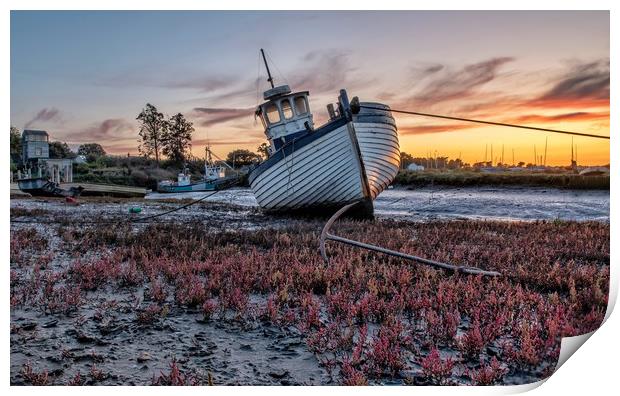 Waiting for the tide at Brancaster Staithe  Print by Gary Pearson