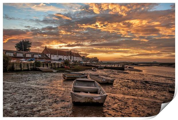 A stunning sunset over Burnham Overy Staithe  Print by Gary Pearson