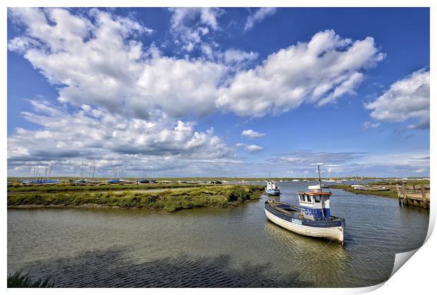 Brancaster Staithe harbour at high tide Print by Gary Pearson