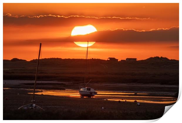 Sunset at Brancaster Staithe  Print by Gary Pearson