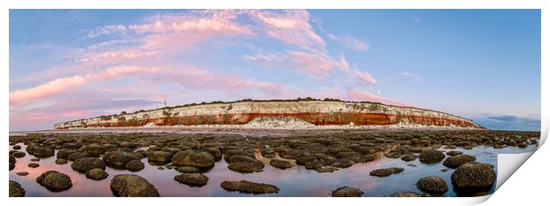 Colours of sunset - Hunstanton beach and cliffs Print by Gary Pearson