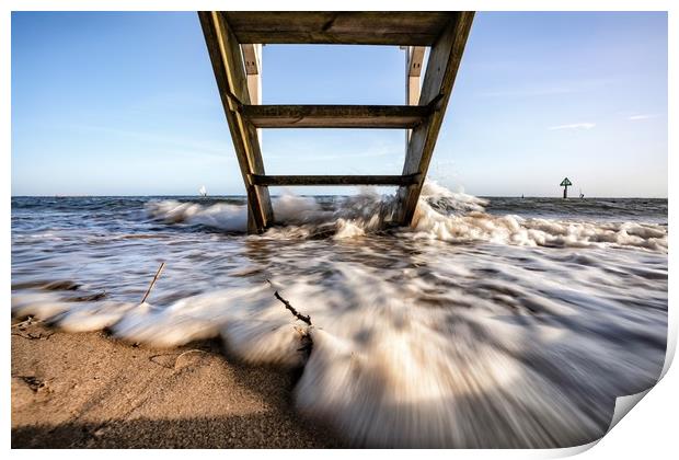 High tide on Wells beach #2 Print by Gary Pearson