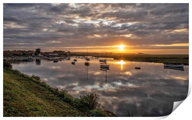 The end of a beautiful day - Burnham Overy Staithe Print by Gary Pearson