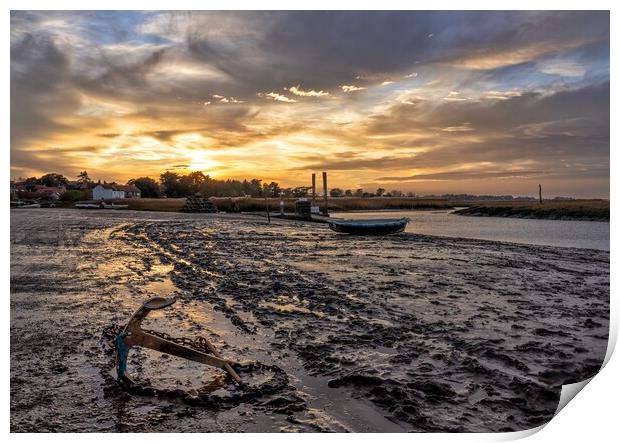 Sunset at low tide - Brancaster Staithe  Print by Gary Pearson
