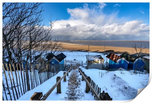 Stepping down to Wells beach Print by Gary Pearson