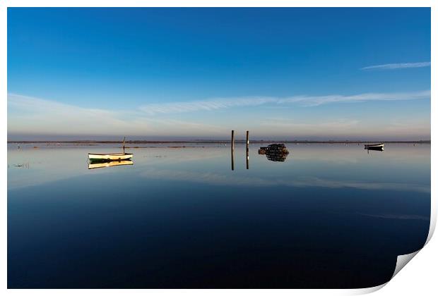 Reflections on a calm day at Brancaster Staithe  Print by Gary Pearson
