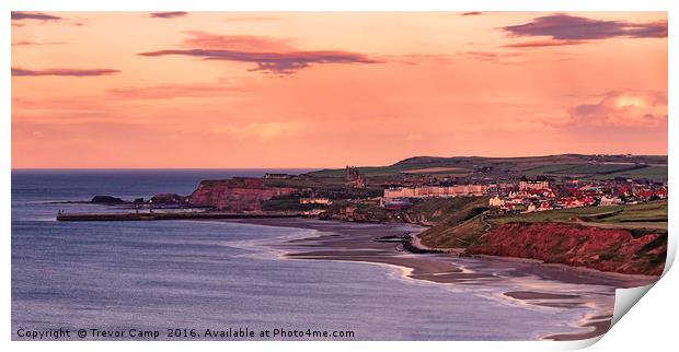 Twilight Solstice at Whitby Abbey Print by Trevor Camp