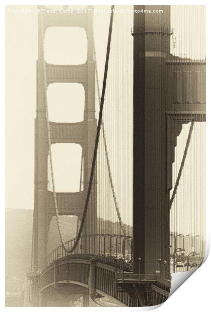 Golden Gate Bridge-02 Print by Trevor Camp