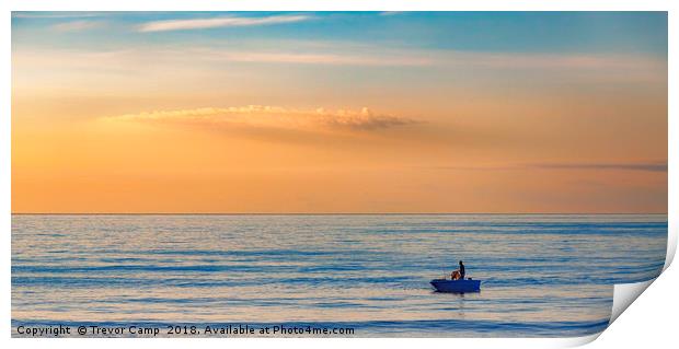 The Lone Fisherman Print by Trevor Camp