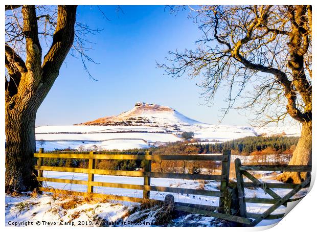 Roseberry Topping - Snow Topping Print by Trevor Camp