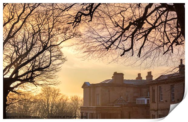 Golden Glow Over The Mansion Print by Trevor Camp