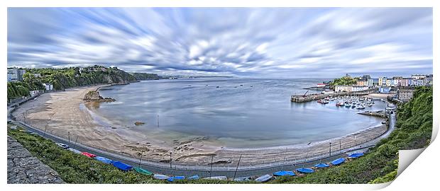 Tenby Harbour & North Beach Panoramic Print by Ben Fecci