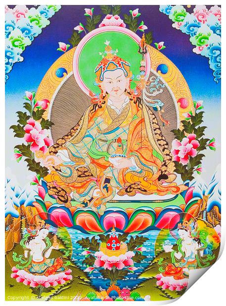 Image depicting Padmasambhava or guru Rimpoche, the deified apos Print by stefano baldini