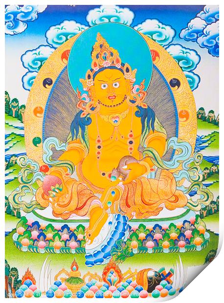 Image depicting Dzambhala, the yellow Dzambhala is the manifesta Print by stefano baldini