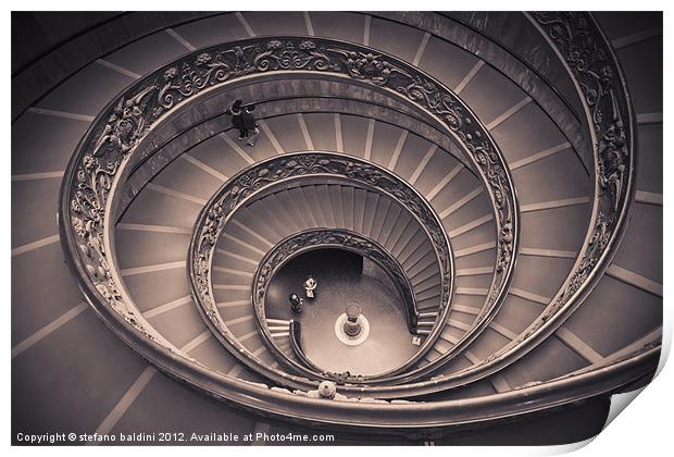 Spiral staircase by Giuseppe Momo Print by stefano baldini
