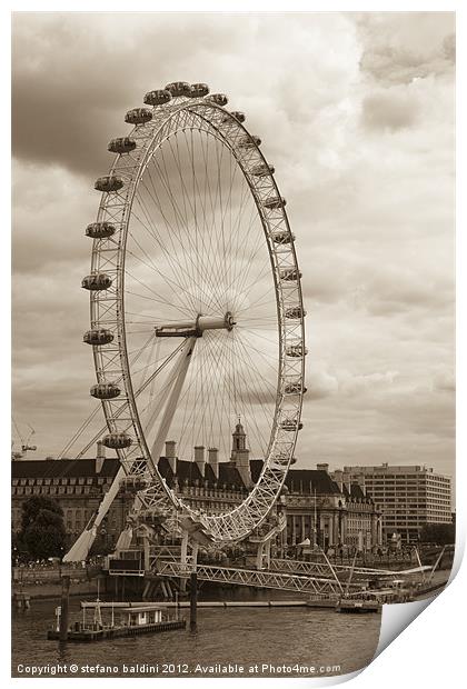 London Eye, London, England Print by stefano baldini