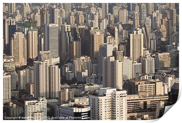 Bangkok panoramic view Print by stefano baldini