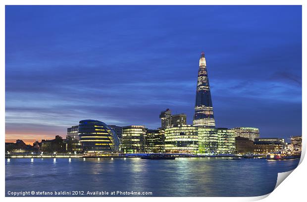 The Shard and More London development on the South Print by stefano baldini