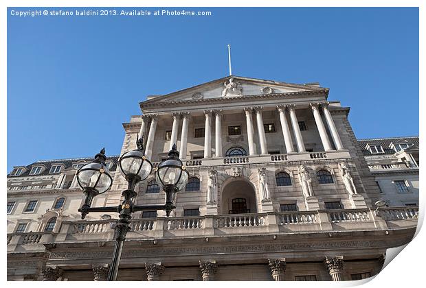 The Bank of England building Print by stefano baldini