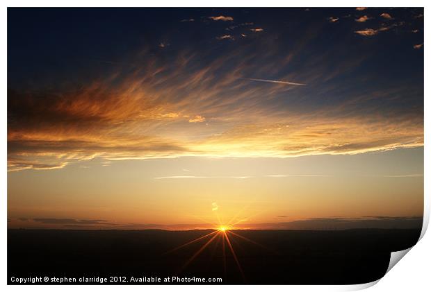 September sunset 3 Print by stephen clarridge
