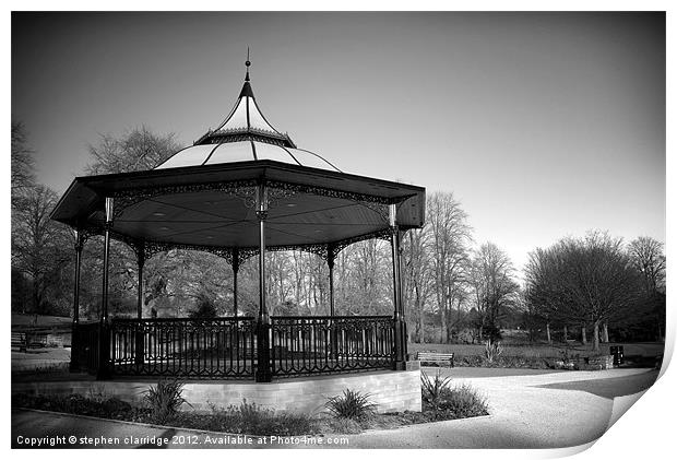 Band stand in monochrome Print by stephen clarridge