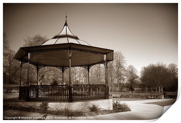 Band stand in sepia Print by stephen clarridge