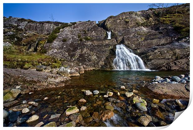 Waterfall in Glencoe Scotland Print by Steven Clements LNPS