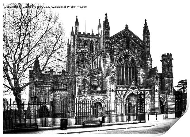 Hereford Cathedral Print by Catherine Joll