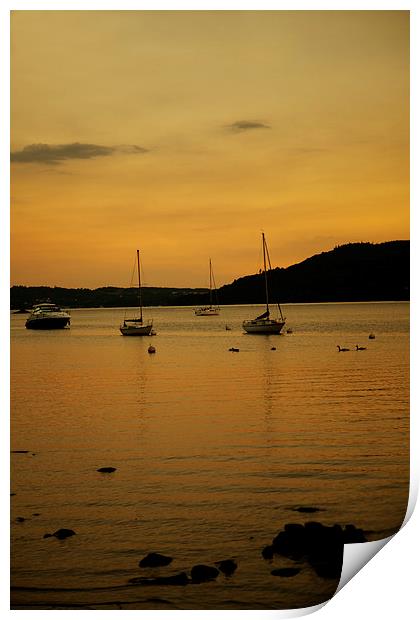 Boats on Windermere Print by Catherine Joll