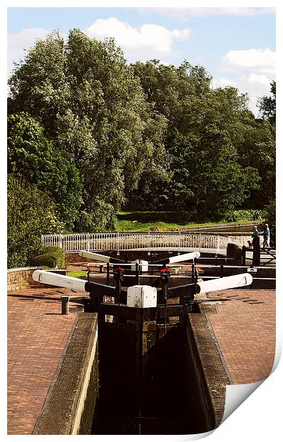 Canal locks stroll Print by Kelly Astley