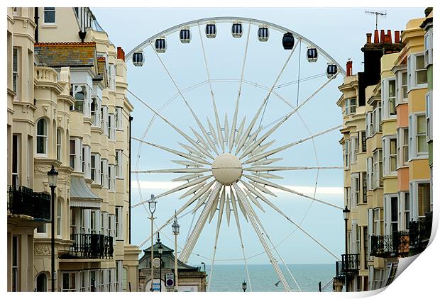 Brighton Wheel Print by Sarah Olivier