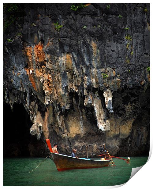 Fishing boat, Thailand Print by David Worthington
