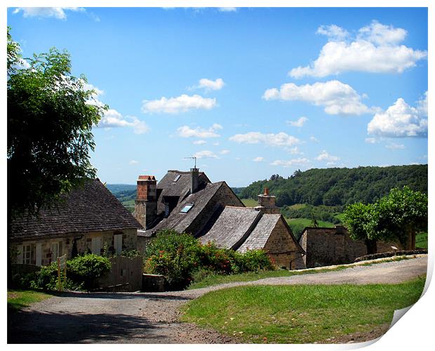 Turenne village France Print by David Worthington