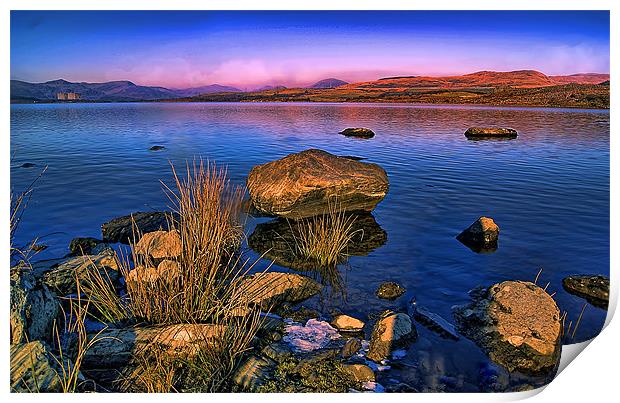 Lake in North Wales Print by Angel wheller